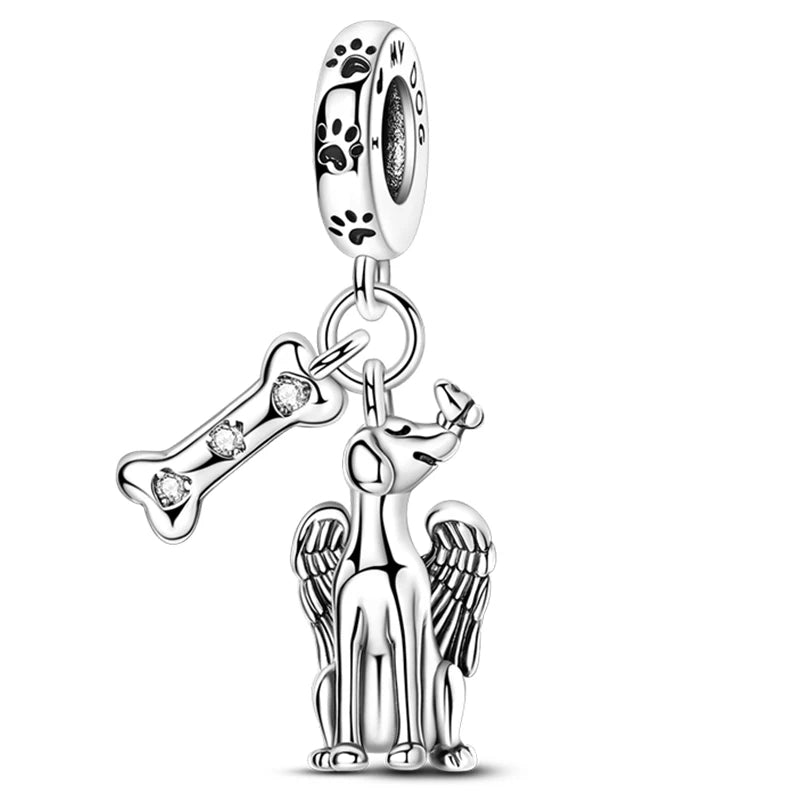 Hot Sale Charms Beads 925 Sterling Silver Color Bow Cross Life Tree Beads Fit DIY Original Bangle Bracelet Charm Pendant Jewelry