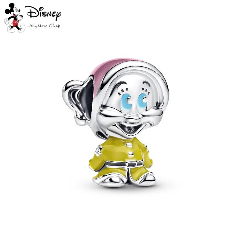 MINISO Hot Sale Disney Mickey Mouse Cupid & Snow White Dopey Charm Security Chain Bead Fit Original Silver Bracelet Jewelry Gift