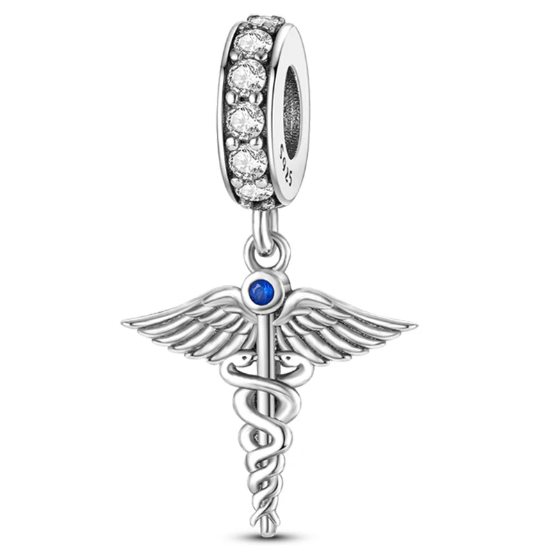 Hot Sale Charms Beads 925 Sterling Silver Color Bow Cross Life Tree Beads Fit DIY Original Bangle Bracelet Charm Pendant Jewelry