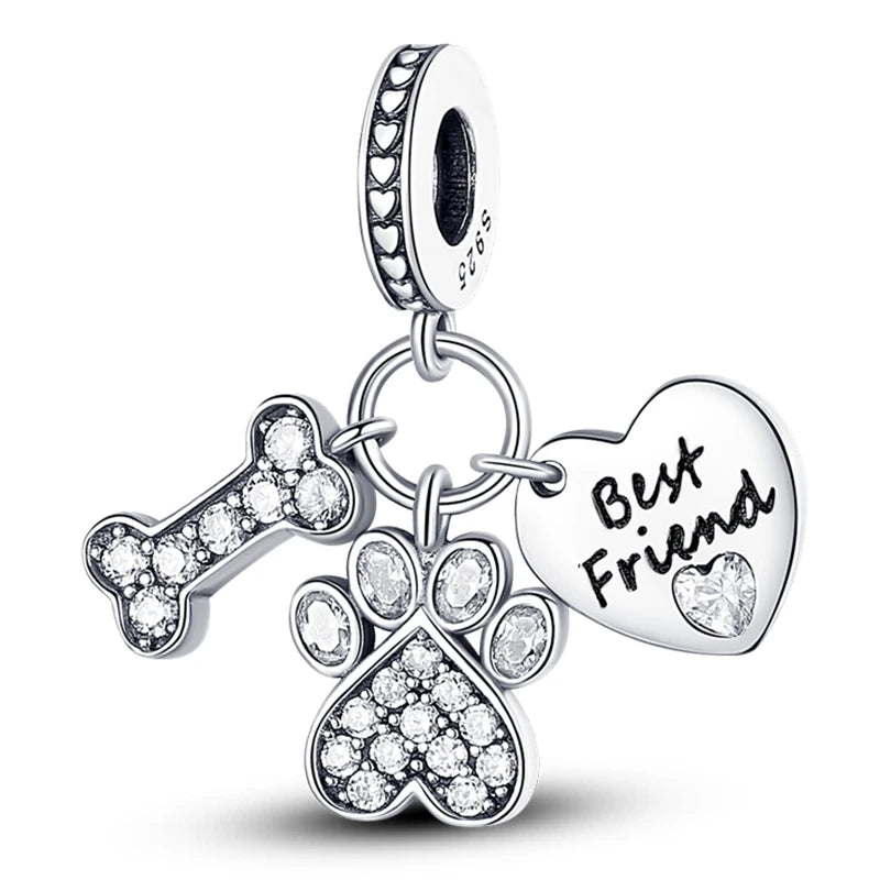 Hot Sale Charms Beads 925 Sterling Silver Color Bow Cross Life Tree Beads Fit DIY Original Bangle Bracelet Charm Pendant Jewelry