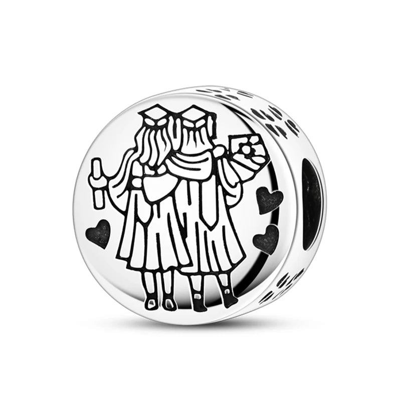 Hot Sale Charms Beads 925 Sterling Silver Color Bow Cross Life Tree Beads Fit DIY Original Bangle Bracelet Charm Pendant Jewelry