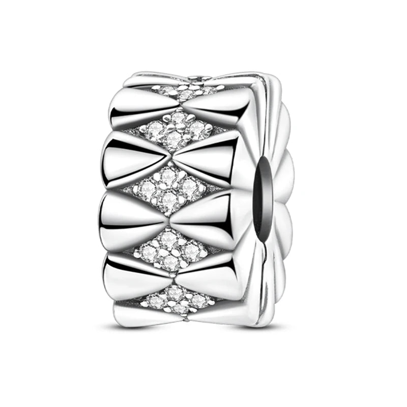 Hot Sale Charms Beads 925 Sterling Silver Color Bow Cross Life Tree Beads Fit DIY Original Bangle Bracelet Charm Pendant Jewelry