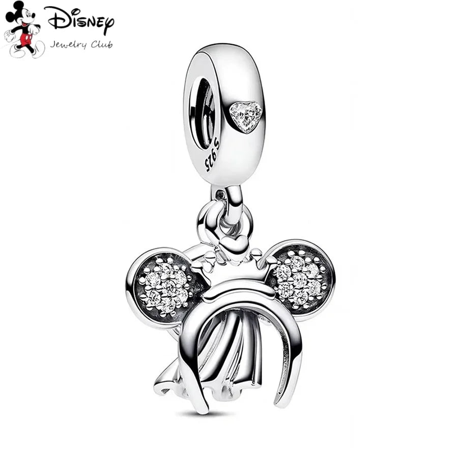 MINISO Hot Sale Disney Mickey Mouse Cupid & Snow White Dopey Charm Security Chain Bead Fit Original Silver Bracelet Jewelry Gift
