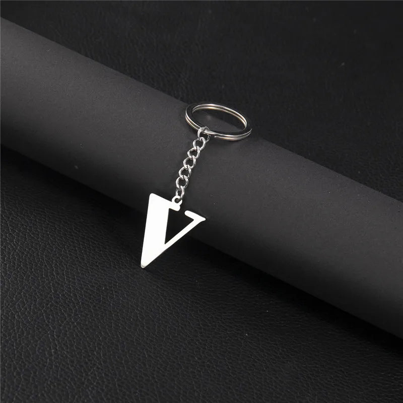 Punk DIY A-Z Letters Keychain Women Metal Initial Pendant Key Chain Ring for Men Trend 26 Alphabet Keyring Bag Accessories