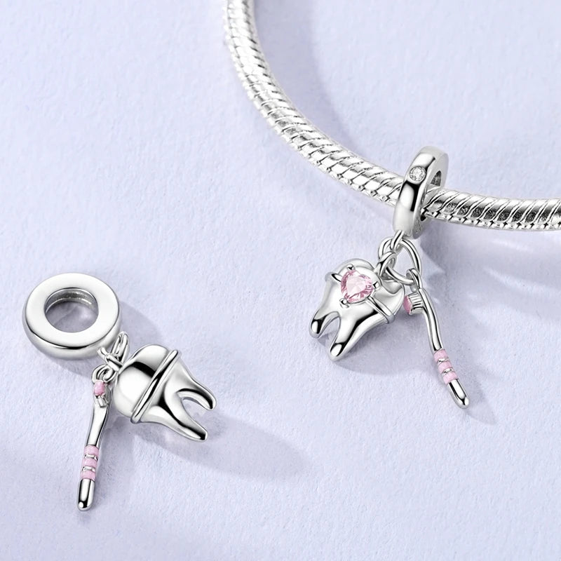 Hot Sale Charms Beads 925 Sterling Silver Color Bow Cross Life Tree Beads Fit DIY Original Bangle Bracelet Charm Pendant Jewelry