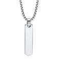 Initials Vertical Bar Necklace for Men,Stainless Steel  A-Z 26 Letters Charm Geometric Pendant Collars,Stylish Jewelry Gift