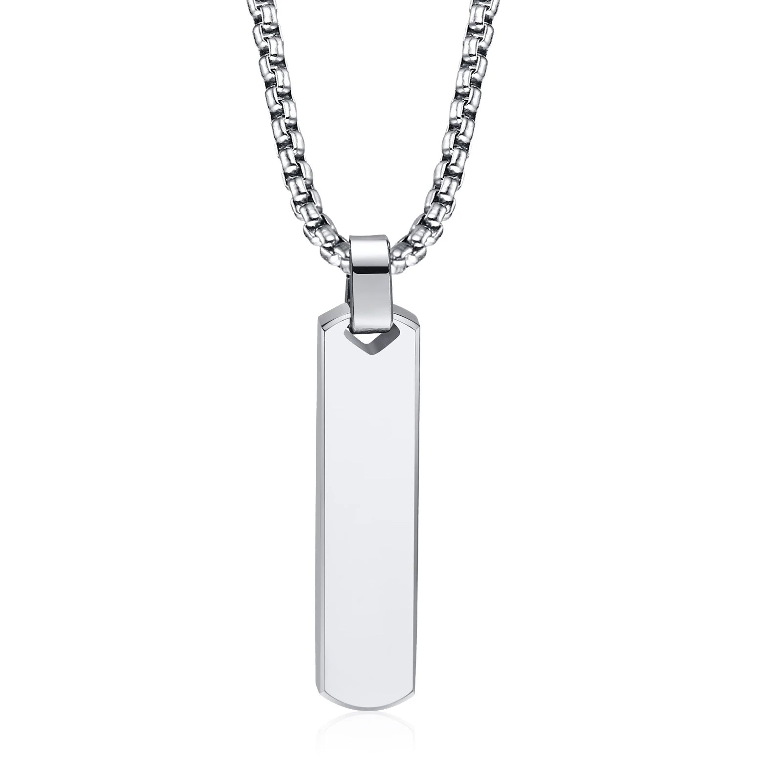 Initials Vertical Bar Necklace for Men,Stainless Steel  A-Z 26 Letters Charm Geometric Pendant Collars,Stylish Jewelry Gift