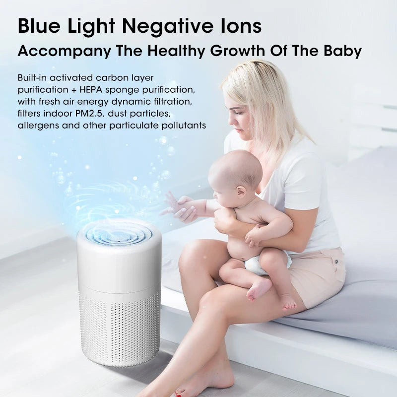 Mini Desktop Air Purifier Portable Air Purifier Household Air Cleaner With HEPA Filter Air Freshener Odor Remover Air Cleaner