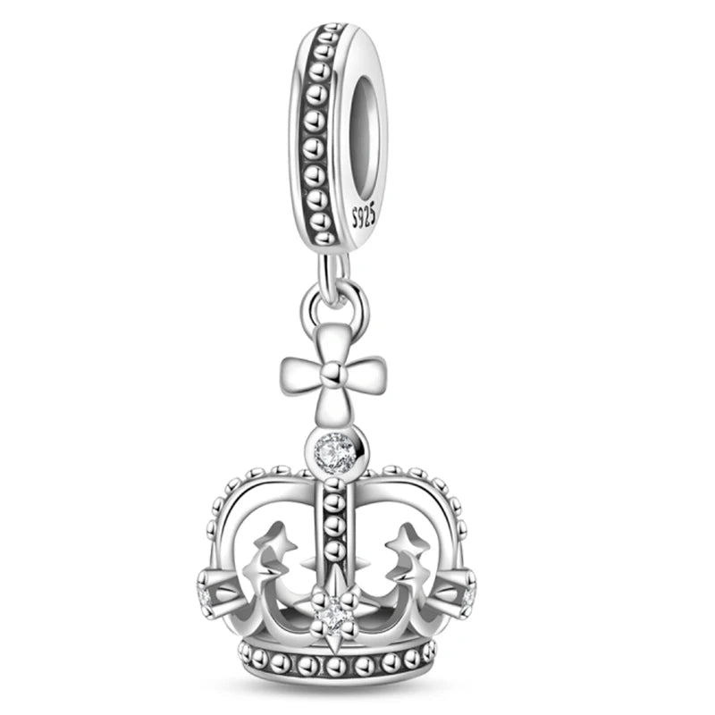 Hot Sale Charms Beads 925 Sterling Silver Color Bow Cross Life Tree Beads Fit DIY Original Bangle Bracelet Charm Pendant Jewelry