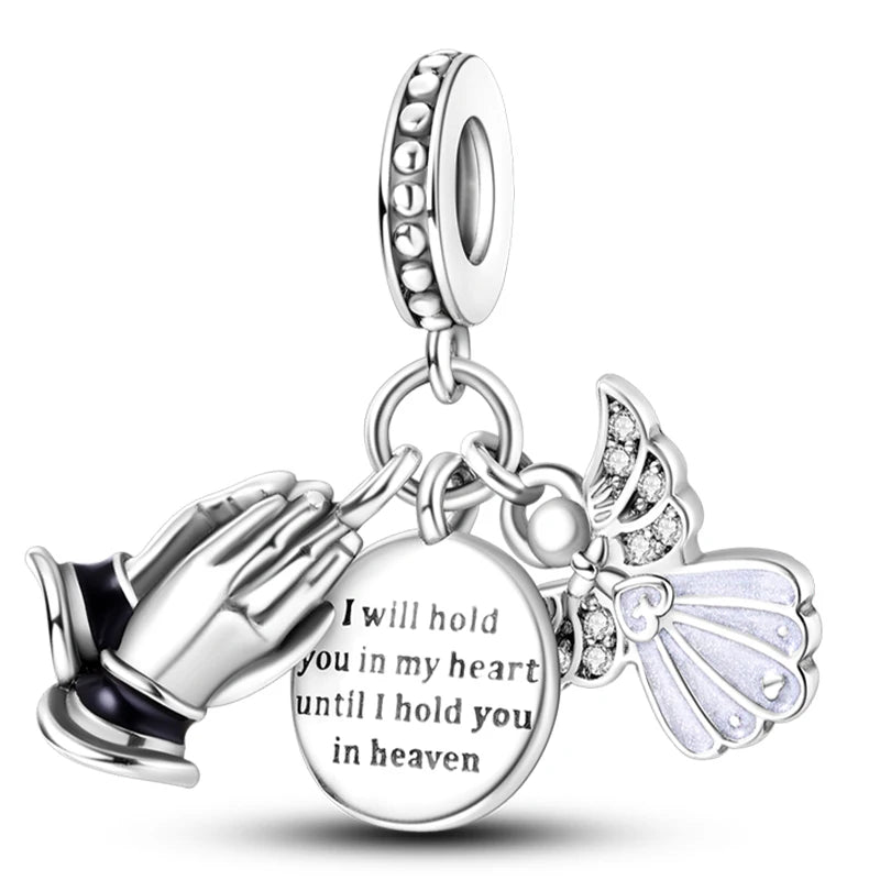 Hot Sale Charms Beads 925 Sterling Silver Color Bow Cross Life Tree Beads Fit DIY Original Bangle Bracelet Charm Pendant Jewelry