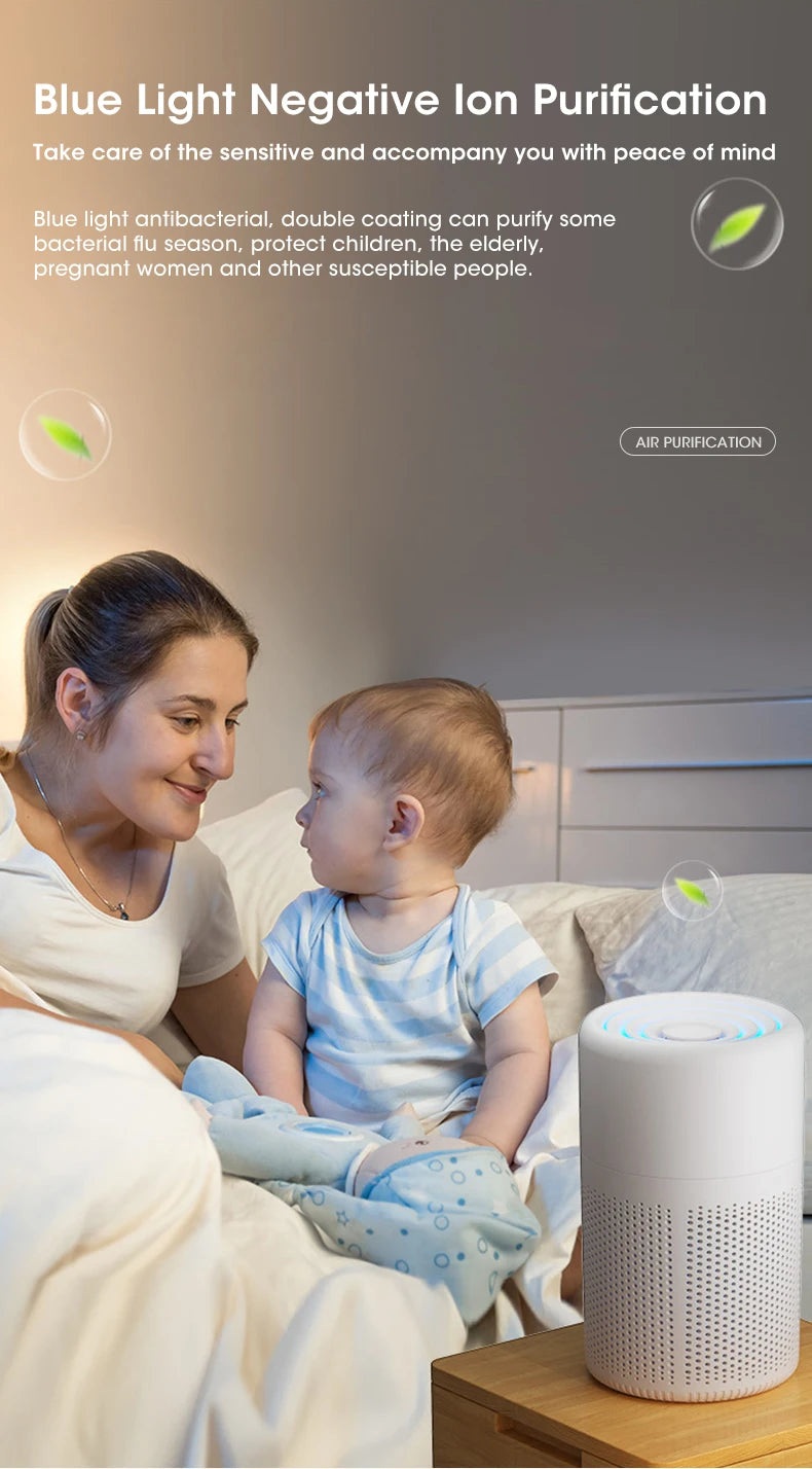 Mini Desktop Air Purifier Portable Air Purifier Household Air Cleaner With HEPA Filter Air Freshener Odor Remover Air Cleaner