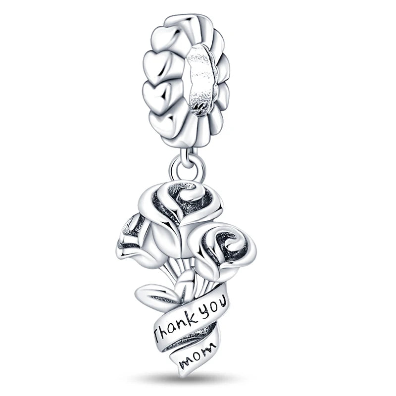 Hot Sale Charms Beads 925 Sterling Silver Color Bow Cross Life Tree Beads Fit DIY Original Bangle Bracelet Charm Pendant Jewelry