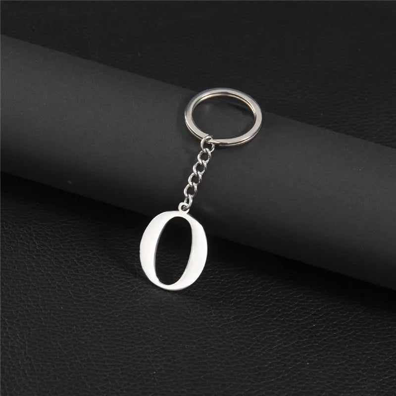 Punk DIY A-Z Letters Keychain Women Metal Initial Pendant Key Chain Ring for Men Trend 26 Alphabet Keyring Bag Accessories