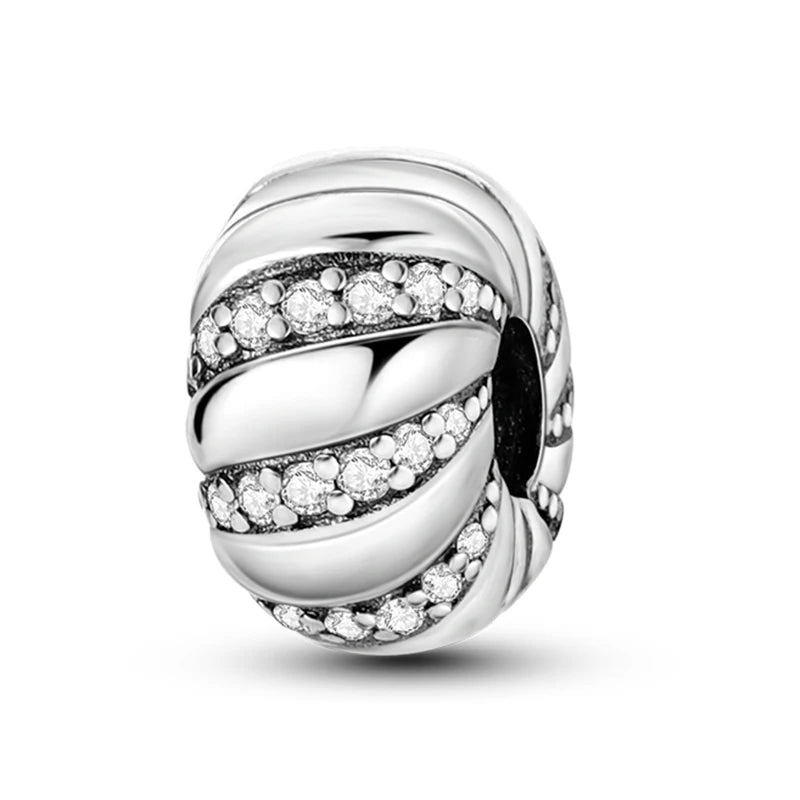 Hot Sale Charms Beads 925 Sterling Silver Color Bow Cross Life Tree Beads Fit DIY Original Bangle Bracelet Charm Pendant Jewelry