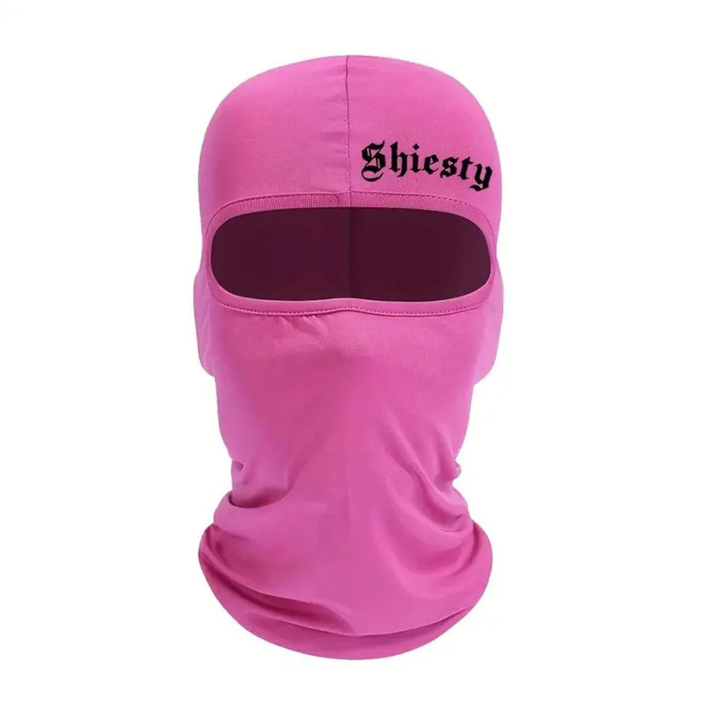 Smiling face print Balaclava face mask, summer cool neck cover, motorcycle skiing scarf, unisex
