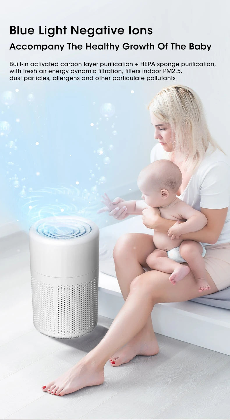 Mini Desktop Air Purifier Portable Air Purifier Household Air Cleaner With HEPA Filter Air Freshener Odor Remover Air Cleaner