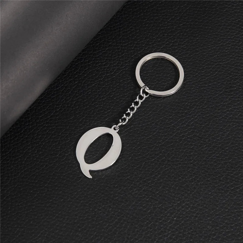 Punk DIY A-Z Letters Keychain Women Metal Initial Pendant Key Chain Ring for Men Trend 26 Alphabet Keyring Bag Accessories