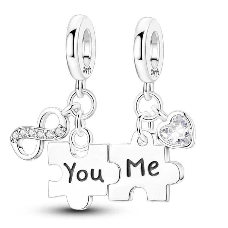 Hot Sale Charms Beads 925 Sterling Silver Color Bow Cross Life Tree Beads Fit DIY Original Bangle Bracelet Charm Pendant Jewelry