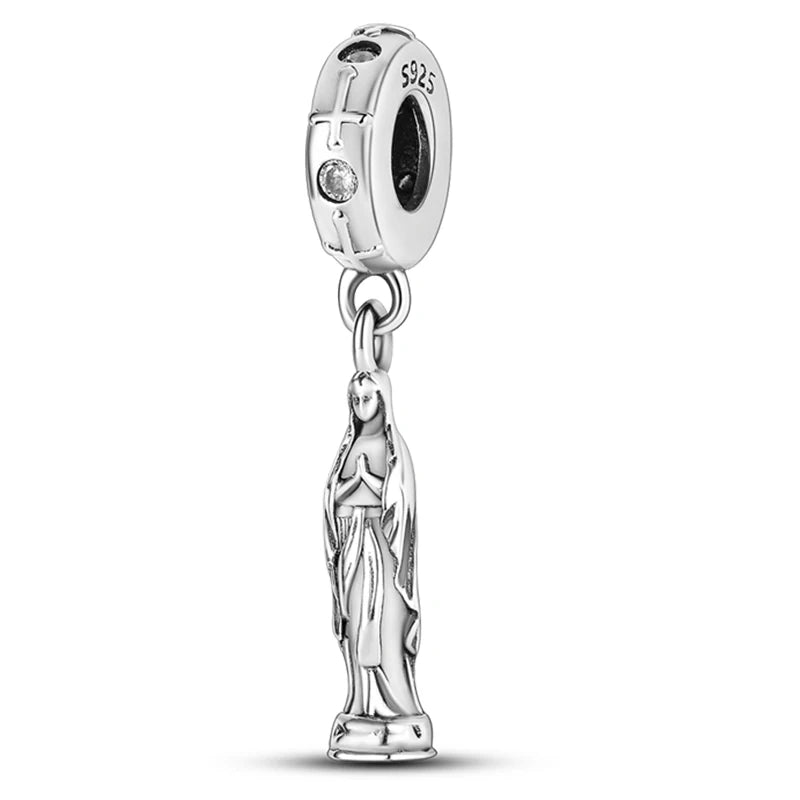 Hot Sale Charms Beads 925 Sterling Silver Color Bow Cross Life Tree Beads Fit DIY Original Bangle Bracelet Charm Pendant Jewelry