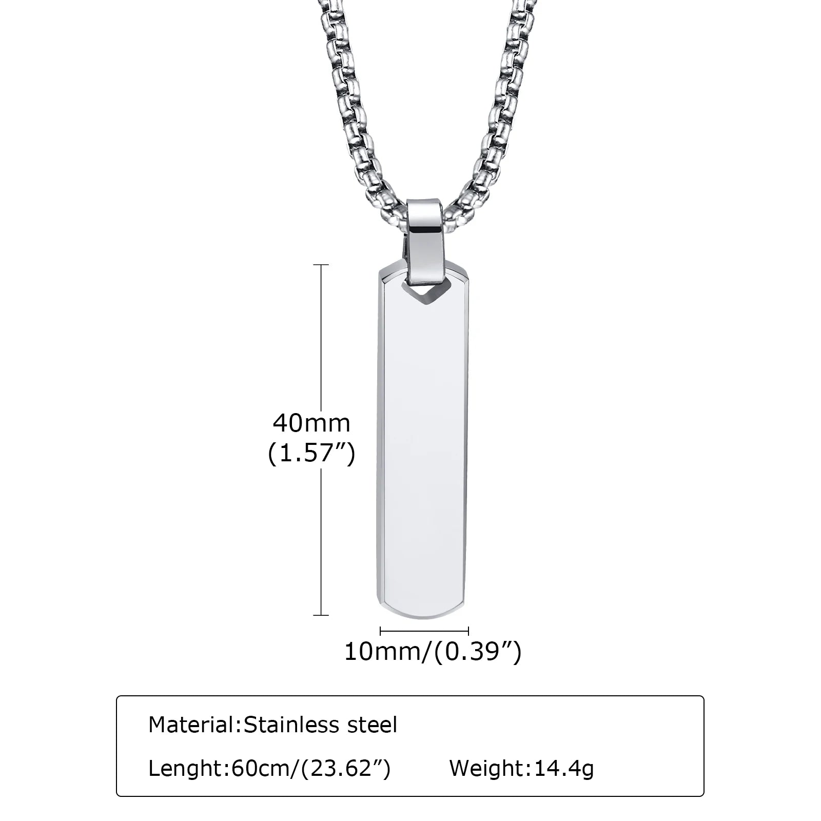 Initials Vertical Bar Necklace for Men,Stainless Steel  A-Z 26 Letters Charm Geometric Pendant Collars,Stylish Jewelry Gift