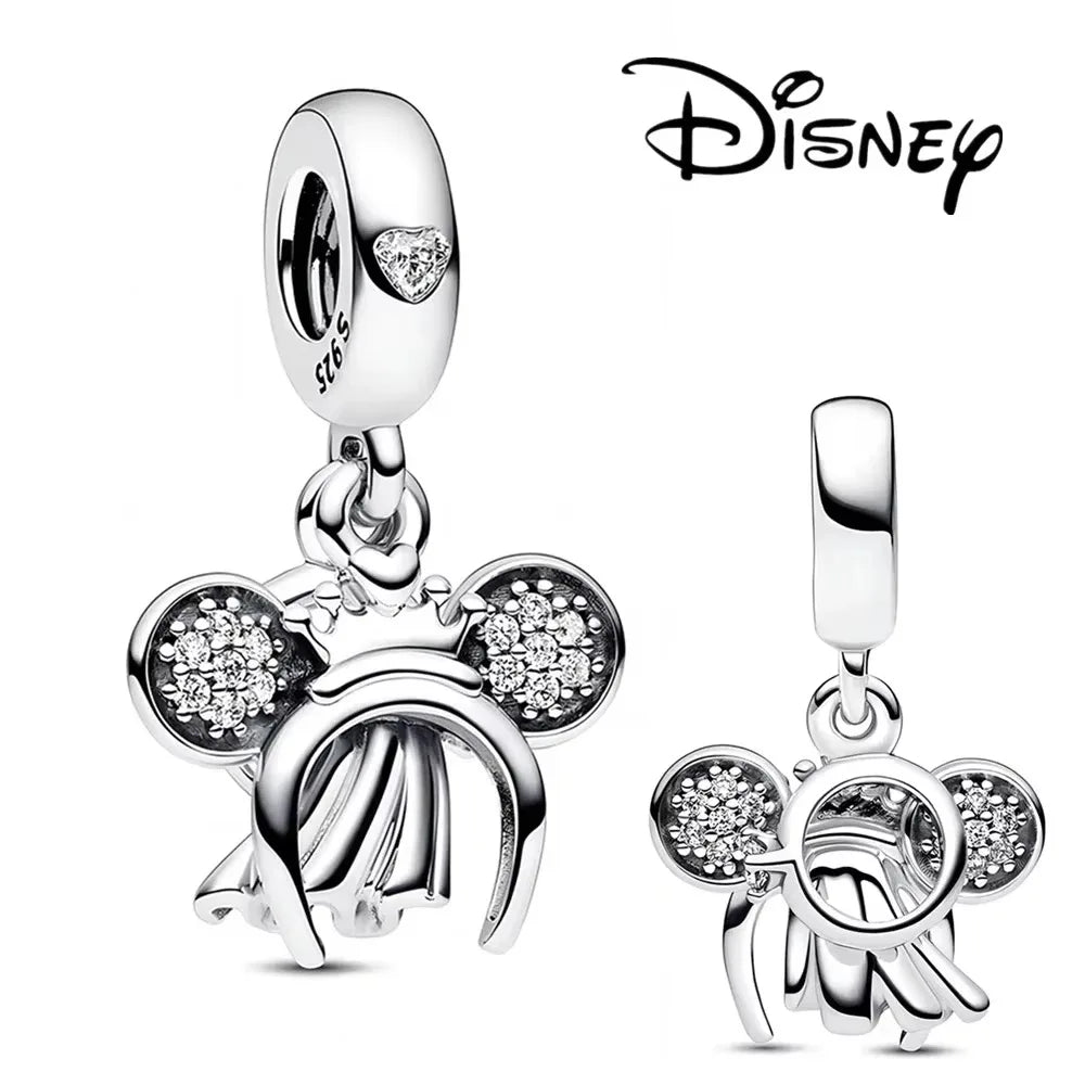 MINISO Hot Sale Disney Mickey Mouse Cupid & Snow White Dopey Charm Security Chain Bead Fit Original Silver Bracelet Jewelry Gift