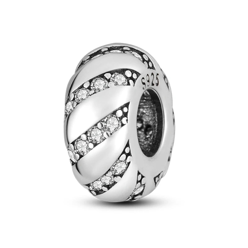 Hot Sale Charms Beads 925 Sterling Silver Color Bow Cross Life Tree Beads Fit DIY Original Bangle Bracelet Charm Pendant Jewelry