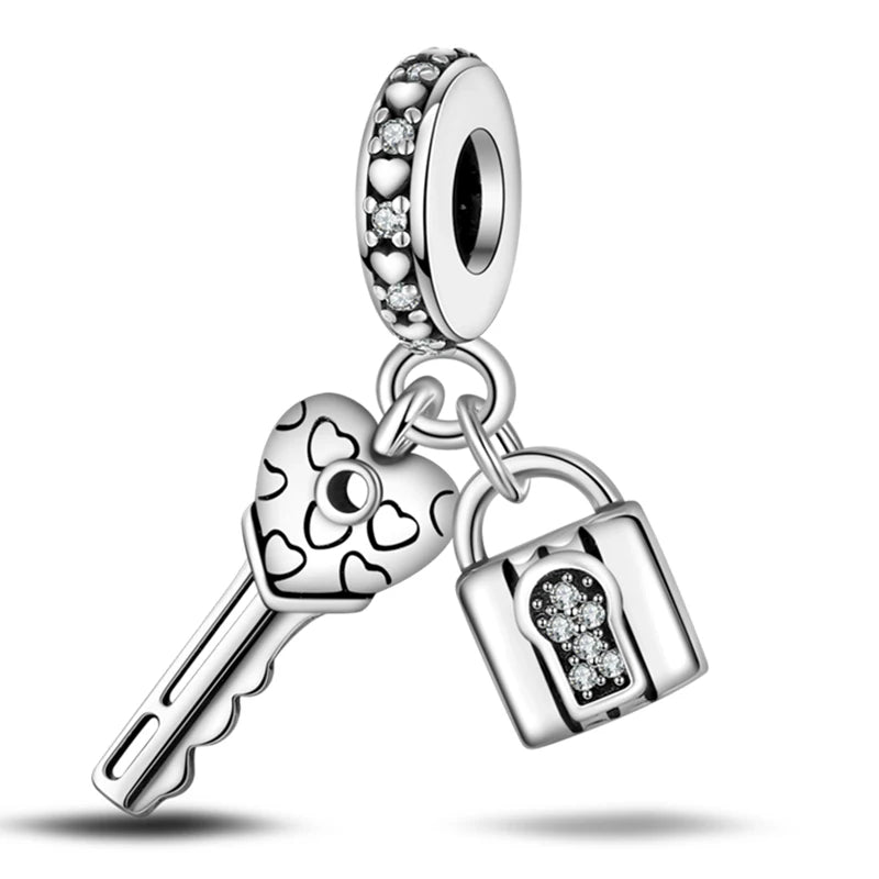 Hot Sale Charms Beads 925 Sterling Silver Color Bow Cross Life Tree Beads Fit DIY Original Bangle Bracelet Charm Pendant Jewelry