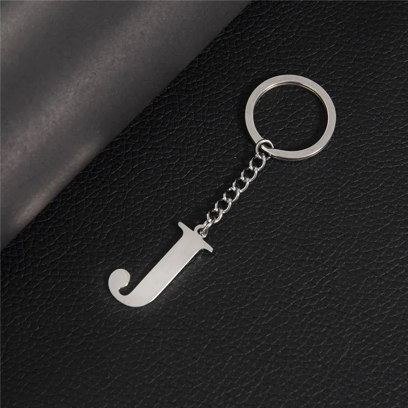 Punk DIY A-Z Letters Keychain Women Metal Initial Pendant Key Chain Ring for Men Trend 26 Alphabet Keyring Bag Accessories