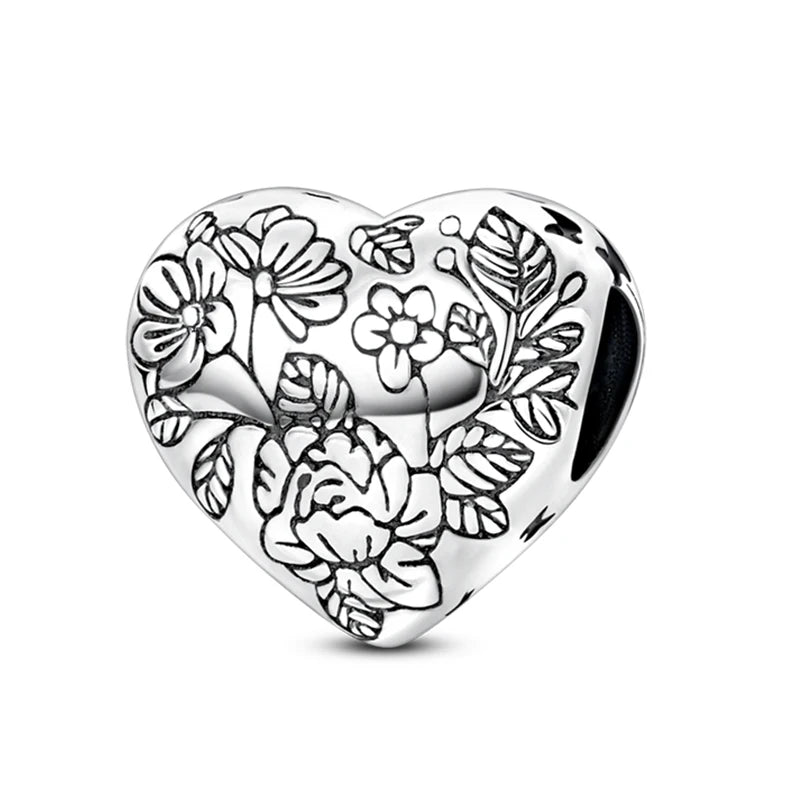 Hot Sale Charms Beads 925 Sterling Silver Color Bow Cross Life Tree Beads Fit DIY Original Bangle Bracelet Charm Pendant Jewelry