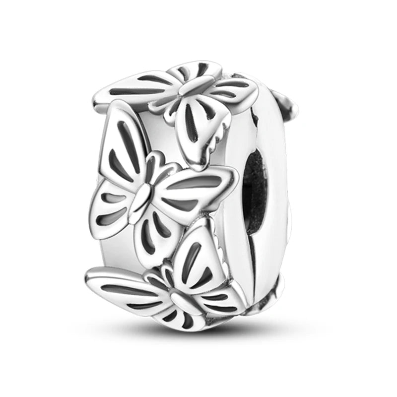 Hot Sale Charms Beads 925 Sterling Silver Color Bow Cross Life Tree Beads Fit DIY Original Bangle Bracelet Charm Pendant Jewelry