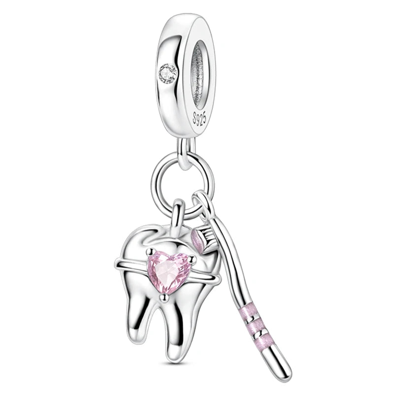 Hot Sale Charms Beads 925 Sterling Silver Color Bow Cross Life Tree Beads Fit DIY Original Bangle Bracelet Charm Pendant Jewelry