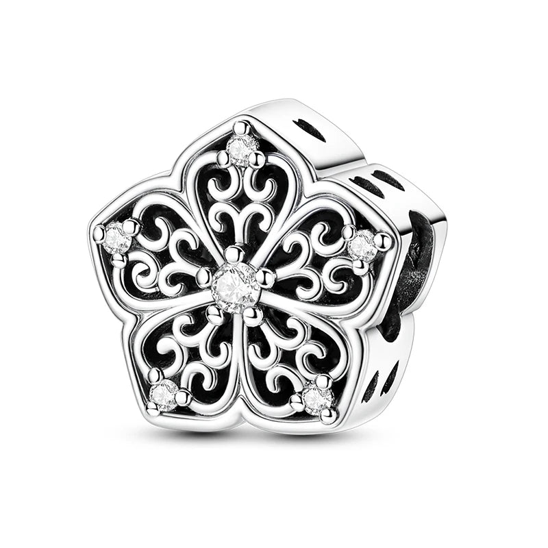 Hot Sale Charms Beads 925 Sterling Silver Color Bow Cross Life Tree Beads Fit DIY Original Bangle Bracelet Charm Pendant Jewelry