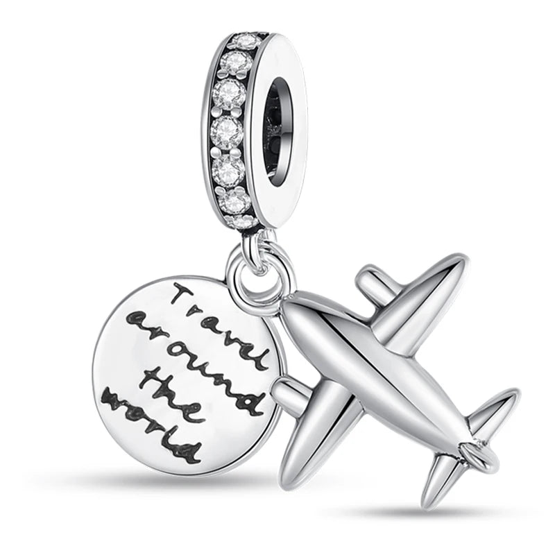 Hot Sale Charms Beads 925 Sterling Silver Color Bow Cross Life Tree Beads Fit DIY Original Bangle Bracelet Charm Pendant Jewelry