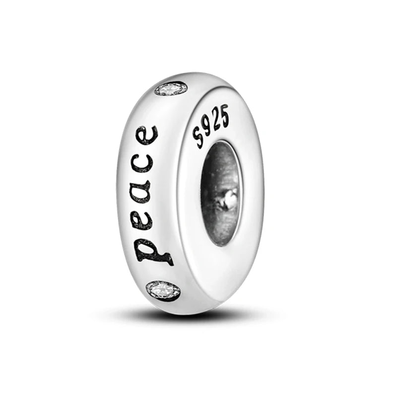 Hot Sale Charms Beads 925 Sterling Silver Color Bow Cross Life Tree Beads Fit DIY Original Bangle Bracelet Charm Pendant Jewelry