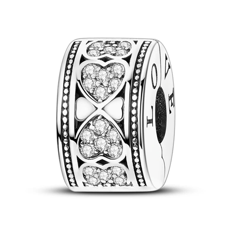 Hot Sale Charms Beads 925 Sterling Silver Color Bow Cross Life Tree Beads Fit DIY Original Bangle Bracelet Charm Pendant Jewelry