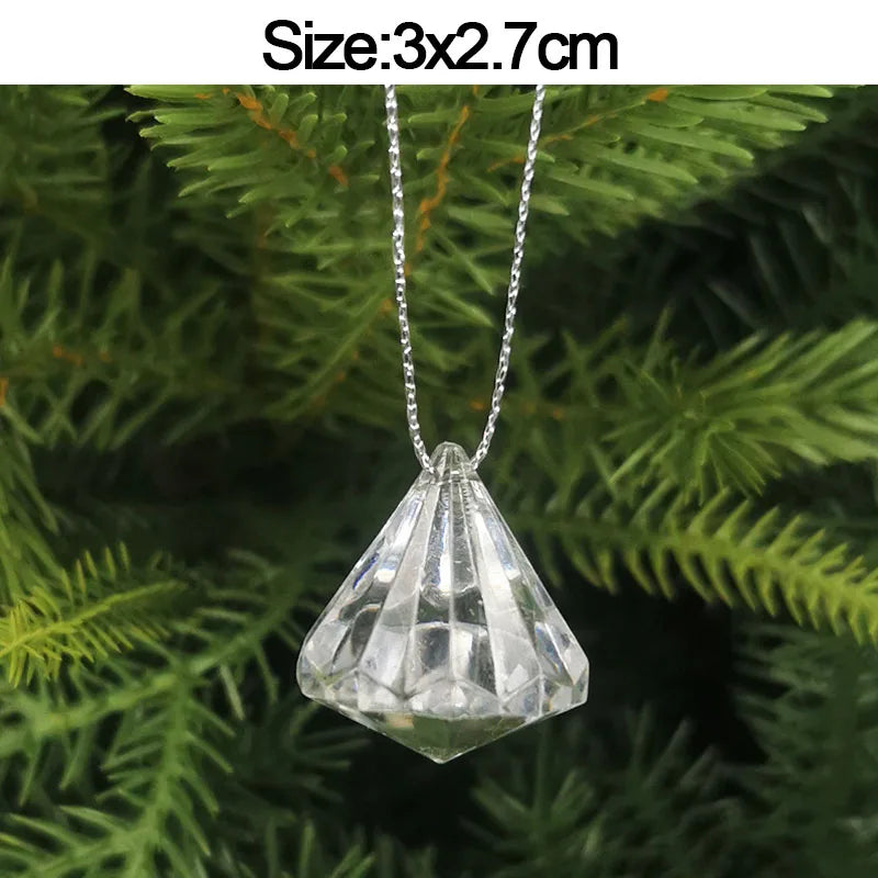 5pcs 2026 Christmas Decoration Crystal Acrylic Ornament Snowflake Elk Snowman Bow Christmas Tree Hanging Pendant New Year Kerst