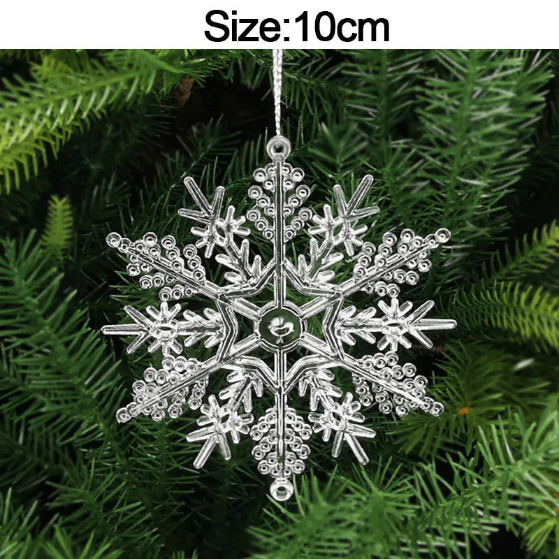 5pcs 2026 Christmas Decoration Crystal Acrylic Ornament Snowflake Elk Snowman Bow Christmas Tree Hanging Pendant New Year Kerst